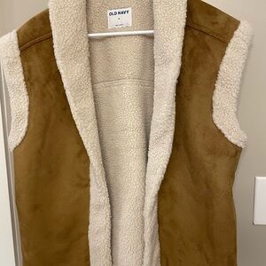 Old Navy Brown Sherpa Lined Vest
